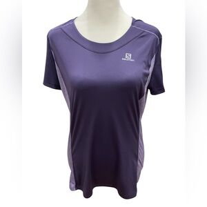 Salomon Women's running Short Sleeve Tee in Deep Purple